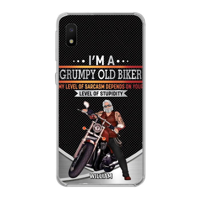 Custom Personalized Old Biker Phone Case - Father's Day Gift Idea for Biker - I'm A Grumpy Old Biker - Case for iPhone/Samsung