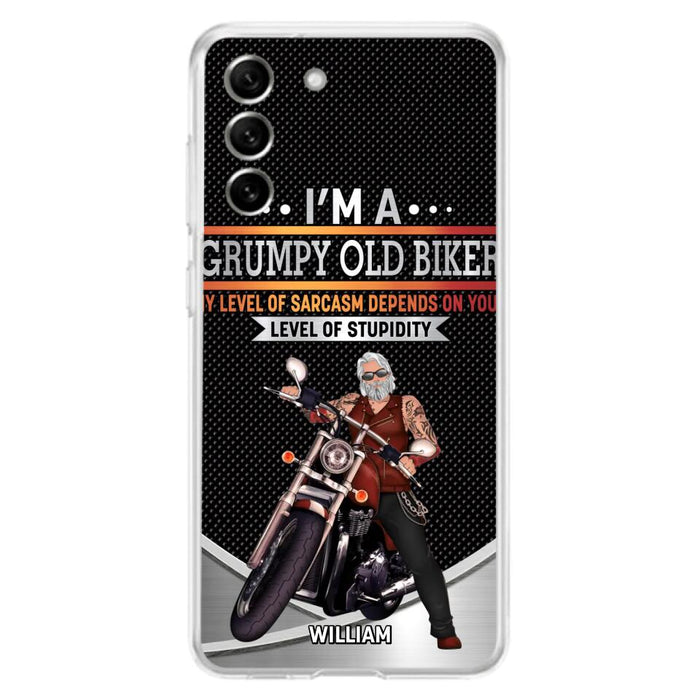 Custom Personalized Old Biker Phone Case - Father's Day Gift Idea for Biker - I'm A Grumpy Old Biker - Case for iPhone/Samsung