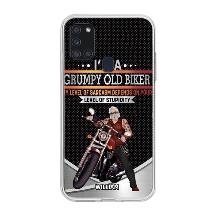 Custom Personalized Old Biker Phone Case - Father's Day Gift Idea for Biker - I'm A Grumpy Old Biker - Case for iPhone/Samsung