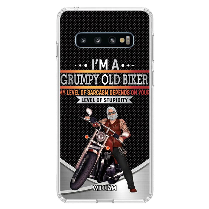 Custom Personalized Old Biker Phone Case - Father's Day Gift Idea for Biker - I'm A Grumpy Old Biker - Case for iPhone/Samsung