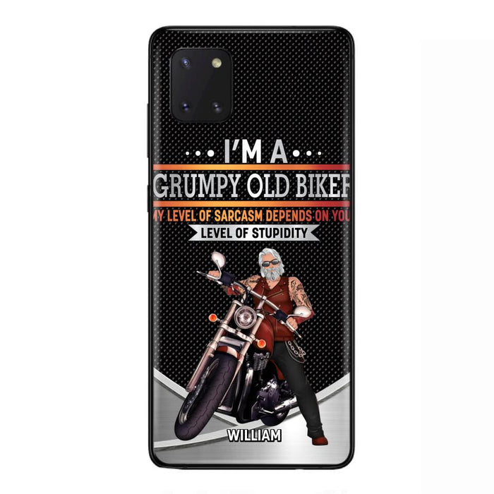 Custom Personalized Old Biker Phone Case - Father's Day Gift Idea for Biker - I'm A Grumpy Old Biker - Case for iPhone/Samsung