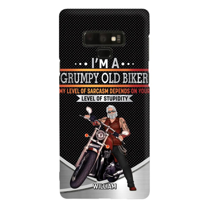 Custom Personalized Old Biker Phone Case - Father's Day Gift Idea for Biker - I'm A Grumpy Old Biker - Case for iPhone/Samsung