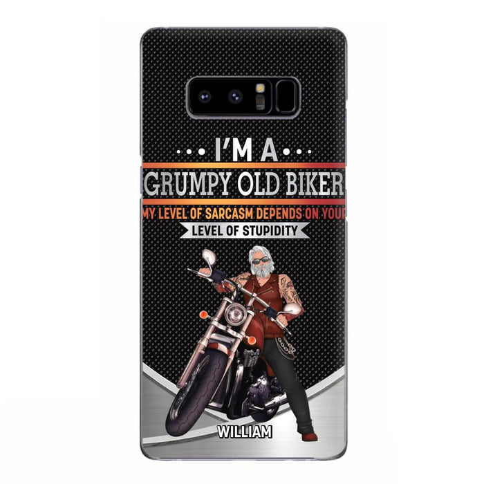 Custom Personalized Old Biker Phone Case - Father's Day Gift Idea for Biker - I'm A Grumpy Old Biker - Case for iPhone/Samsung