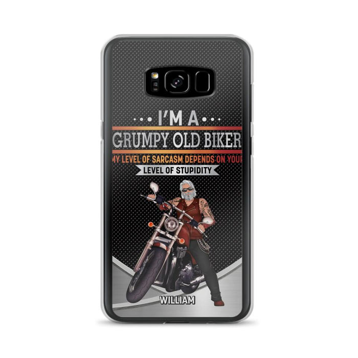 Custom Personalized Old Biker Phone Case - Father's Day Gift Idea for Biker - I'm A Grumpy Old Biker - Case for iPhone/Samsung