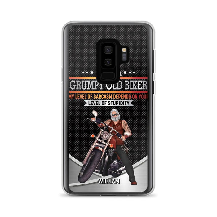 Custom Personalized Old Biker Phone Case - Father's Day Gift Idea for Biker - I'm A Grumpy Old Biker - Case for iPhone/Samsung