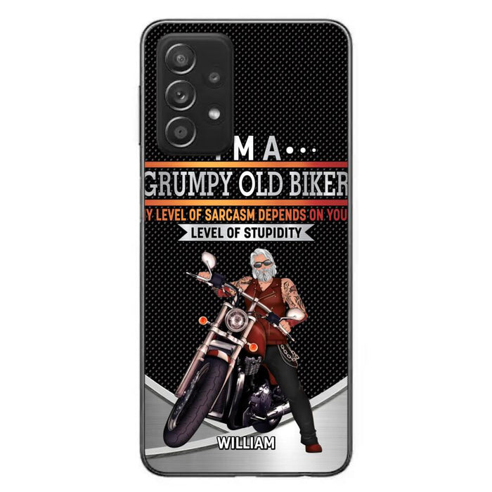 Custom Personalized Old Biker Phone Case - Father's Day Gift Idea for Biker - I'm A Grumpy Old Biker - Case for iPhone/Samsung