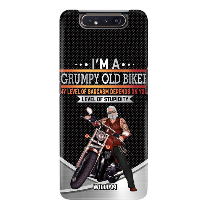 Custom Personalized Old Biker Phone Case - Father's Day Gift Idea for Biker - I'm A Grumpy Old Biker - Case for iPhone/Samsung