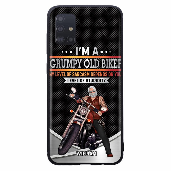 Custom Personalized Old Biker Phone Case - Father's Day Gift Idea for Biker - I'm A Grumpy Old Biker - Case for iPhone/Samsung