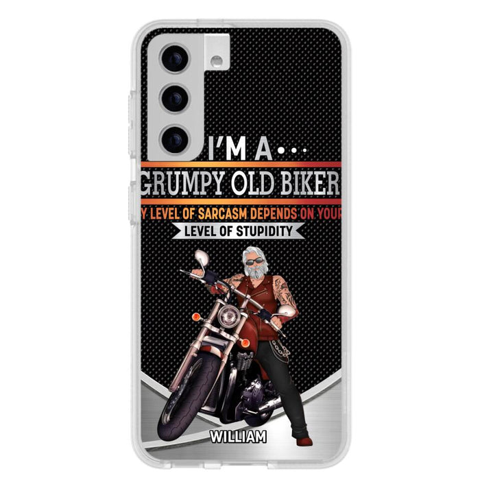 Custom Personalized Old Biker Phone Case - Father's Day Gift Idea for Biker - I'm A Grumpy Old Biker - Case for iPhone/Samsung