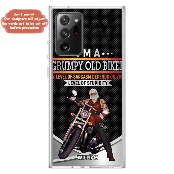 Custom Personalized Old Biker Phone Case - Father's Day Gift Idea for Biker - I'm A Grumpy Old Biker - Case for iPhone/Samsung