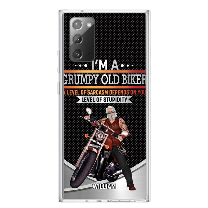 Custom Personalized Old Biker Phone Case - Father's Day Gift Idea for Biker - I'm A Grumpy Old Biker - Case for iPhone/Samsung