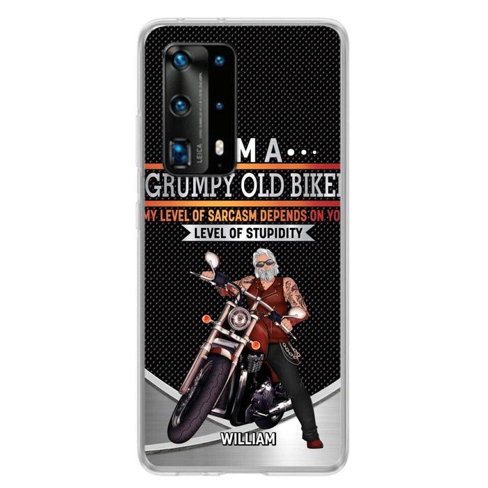 Custom Personalized Old Biker Phone Case - Father's Day Gift Idea for Biker - I'm A Grumpy Old Biker - Case for Xiaomi/Huawei/Oppo