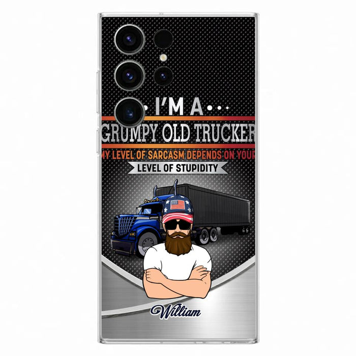 Custom Personalized Old Trucker Phone Case - Father's Day Gift Idea for Trucker - I'm A Grumpy Old Trucker - Case for iPhone/Samsung