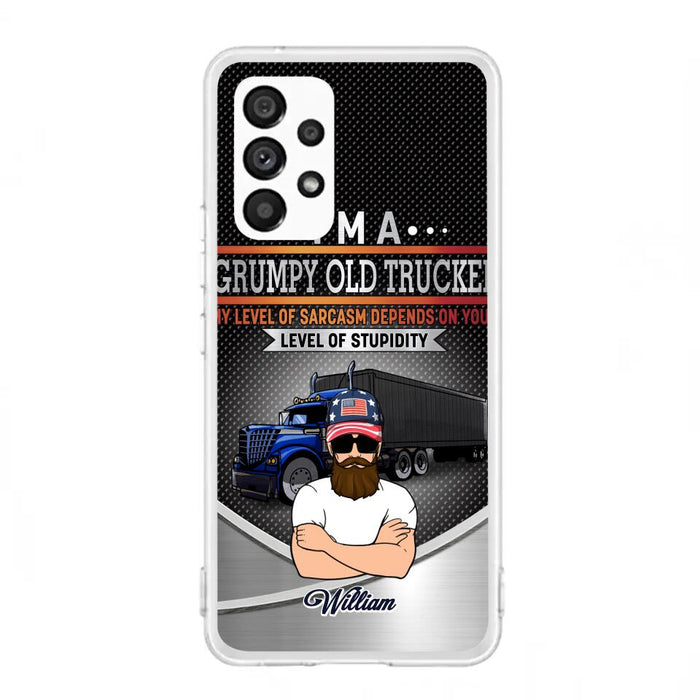 Custom Personalized Old Trucker Phone Case - Father's Day Gift Idea for Trucker - I'm A Grumpy Old Trucker - Case for iPhone/Samsung