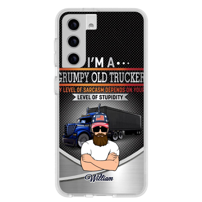 Custom Personalized Old Trucker Phone Case - Father's Day Gift Idea for Trucker - I'm A Grumpy Old Trucker - Case for iPhone/Samsung