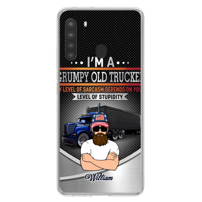 Custom Personalized Old Trucker Phone Case - Father's Day Gift Idea for Trucker - I'm A Grumpy Old Trucker - Case for iPhone/Samsung