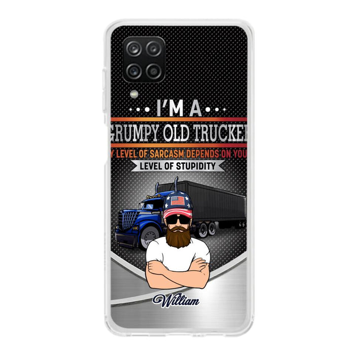 Custom Personalized Old Trucker Phone Case - Father's Day Gift Idea for Trucker - I'm A Grumpy Old Trucker - Case for iPhone/Samsung