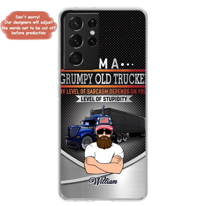 Custom Personalized Old Trucker Phone Case - Father's Day Gift Idea for Trucker - I'm A Grumpy Old Trucker - Case for iPhone/Samsung