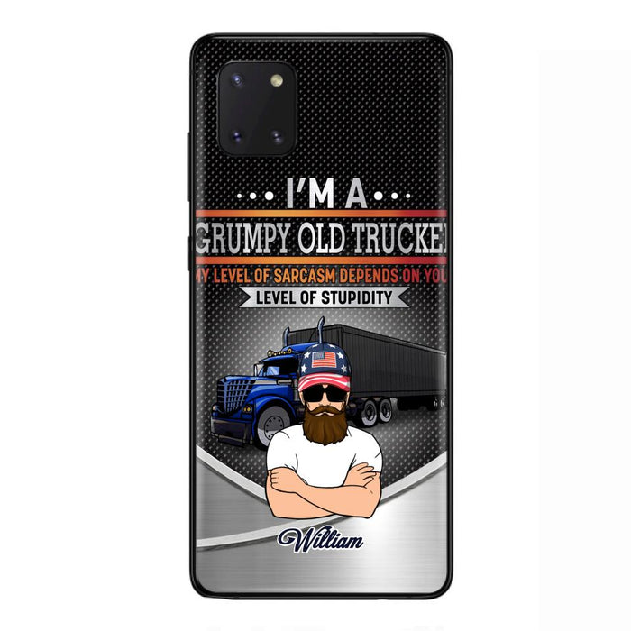 Custom Personalized Old Trucker Phone Case - Father's Day Gift Idea for Trucker - I'm A Grumpy Old Trucker - Case for iPhone/Samsung