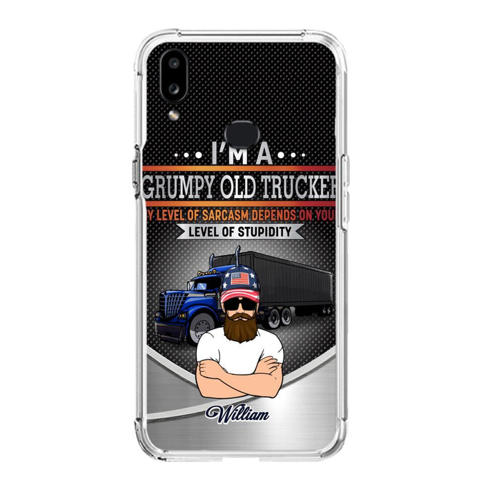 Custom Personalized Old Trucker Phone Case - Father's Day Gift Idea for Trucker - I'm A Grumpy Old Trucker - Case for iPhone/Samsung