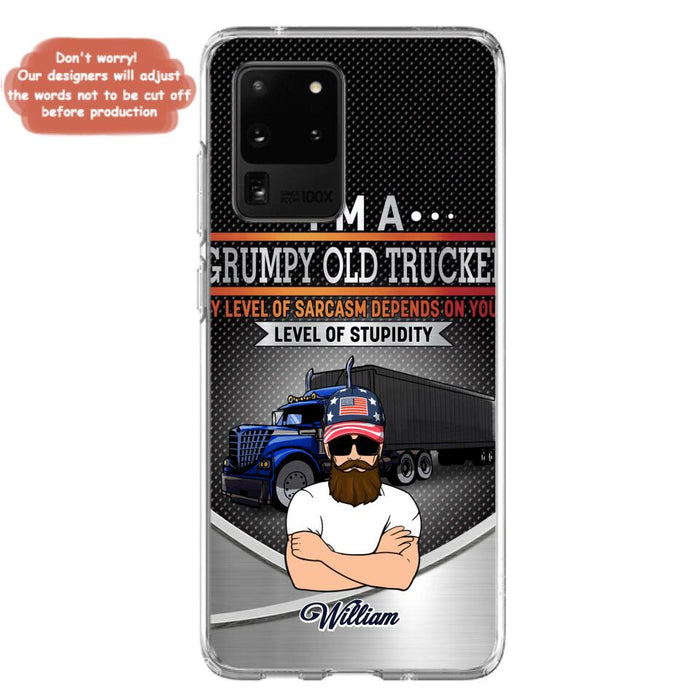 Custom Personalized Old Trucker Phone Case - Father's Day Gift Idea for Trucker - I'm A Grumpy Old Trucker - Case for iPhone/Samsung