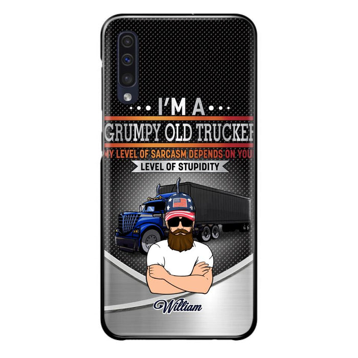 Custom Personalized Old Trucker Phone Case - Father's Day Gift Idea for Trucker - I'm A Grumpy Old Trucker - Case for iPhone/Samsung