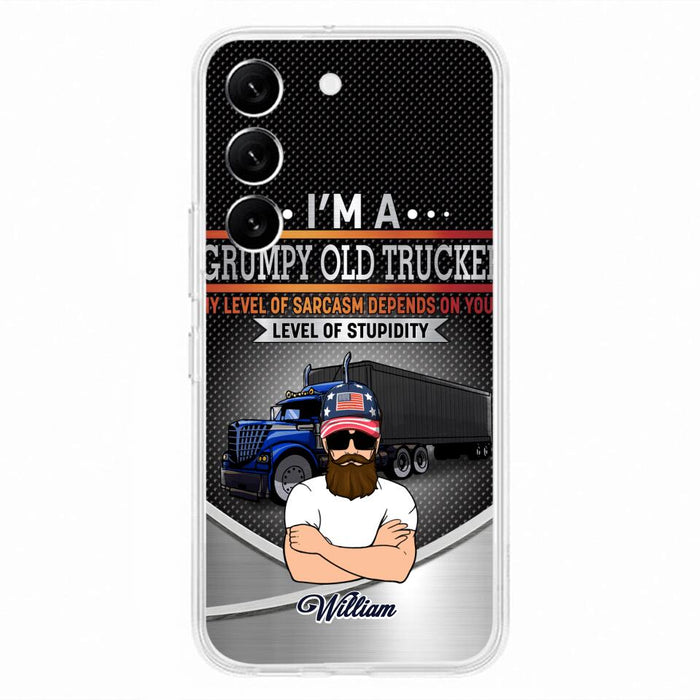 Custom Personalized Old Trucker Phone Case - Father's Day Gift Idea for Trucker - I'm A Grumpy Old Trucker - Case for iPhone/Samsung