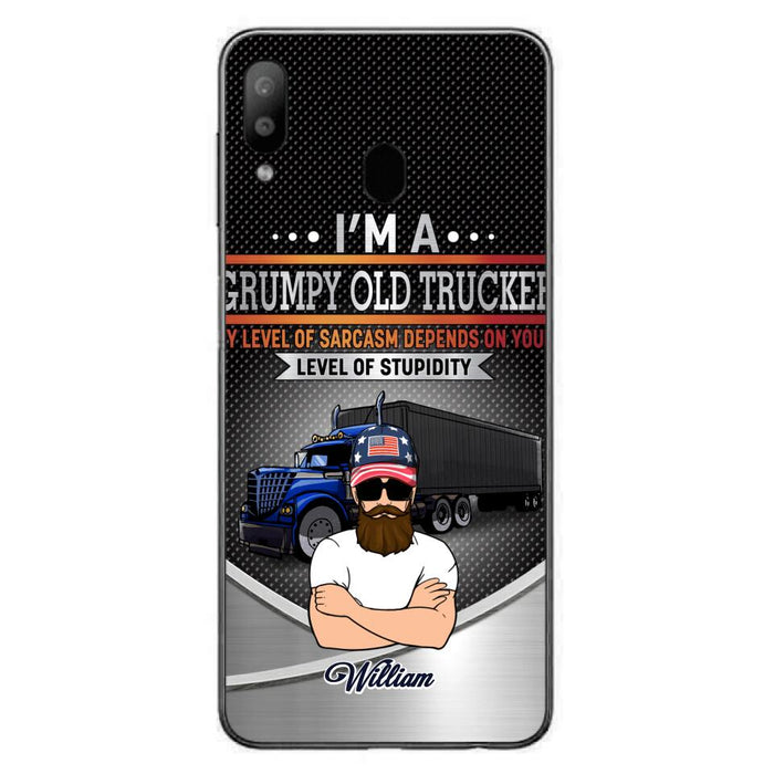 Custom Personalized Old Trucker Phone Case - Father's Day Gift Idea for Trucker - I'm A Grumpy Old Trucker - Case for iPhone/Samsung