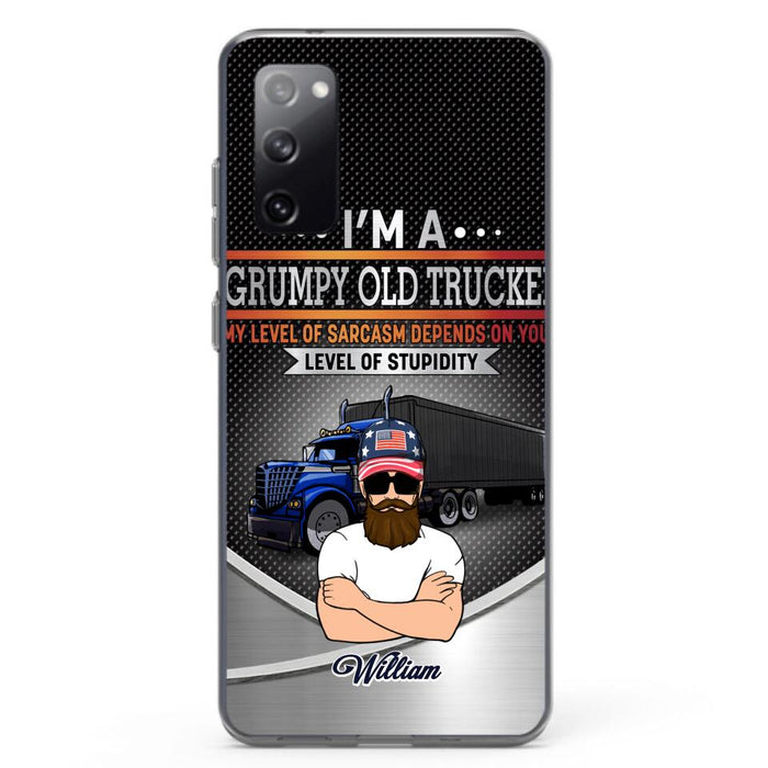 Custom Personalized Old Trucker Phone Case - Father's Day Gift Idea for Trucker - I'm A Grumpy Old Trucker - Case for iPhone/Samsung