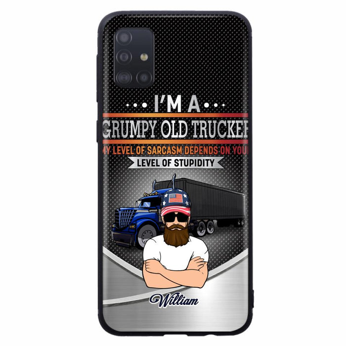 Custom Personalized Old Trucker Phone Case - Father's Day Gift Idea for Trucker - I'm A Grumpy Old Trucker - Case for iPhone/Samsung