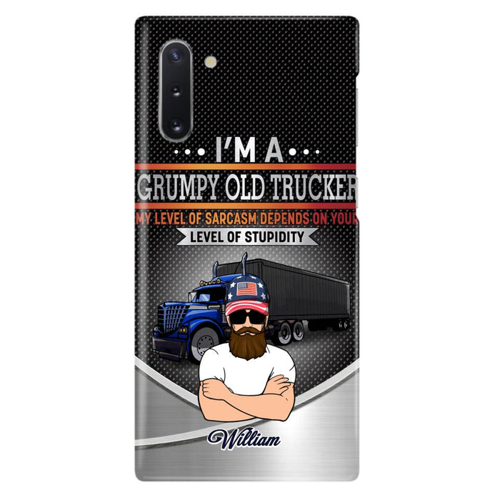 Custom Personalized Old Trucker Phone Case - Father's Day Gift Idea for Trucker - I'm A Grumpy Old Trucker - Case for iPhone/Samsung