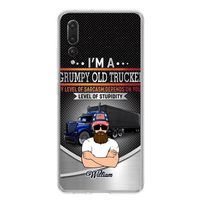 Custom Personalized Old Trucker Phone Case - Father's Day Gift Idea for Trucker - I'm A Grumpy Old Trucker - Case for Xiaomi/Huawei/Oppo