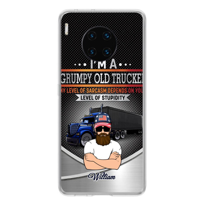 Custom Personalized Old Trucker Phone Case - Father's Day Gift Idea for Trucker - I'm A Grumpy Old Trucker - Case for Xiaomi/Huawei/Oppo