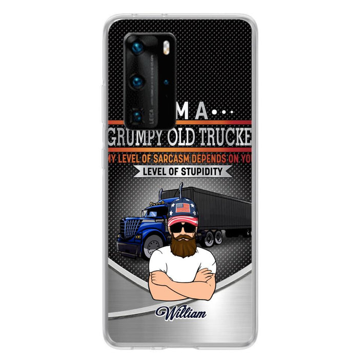 Custom Personalized Old Trucker Phone Case - Father's Day Gift Idea for Trucker - I'm A Grumpy Old Trucker - Case for Xiaomi/Huawei/Oppo