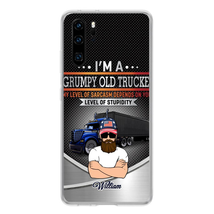 Custom Personalized Old Trucker Phone Case - Father's Day Gift Idea for Trucker - I'm A Grumpy Old Trucker - Case for Xiaomi/Huawei/Oppo