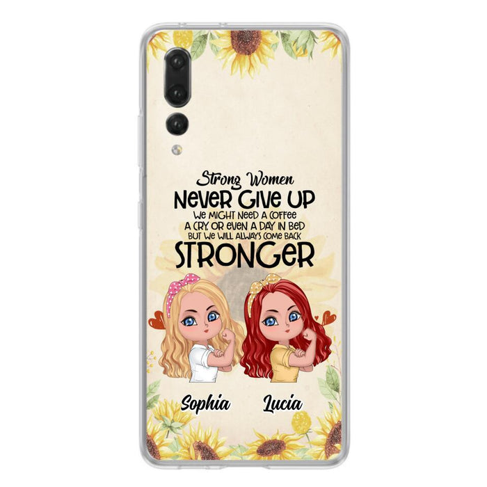 Custom Personalized Strong Women Phone Case - Upto 5 Women - Gift Idea For Friends/Besties/Sisters - Never Give Up - Case for Xiaomi/Huawei/Oppo