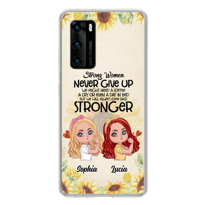 Custom Personalized Strong Women Phone Case - Upto 5 Women - Gift Idea For Friends/Besties/Sisters - Never Give Up - Case for Xiaomi/Huawei/Oppo