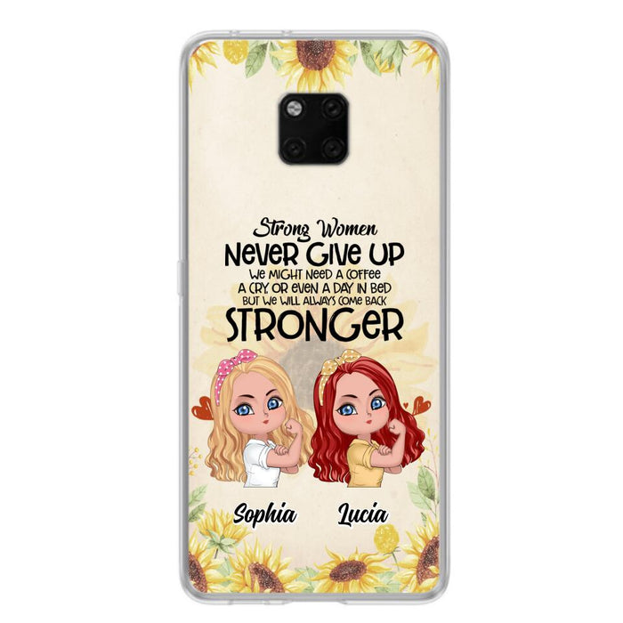 Custom Personalized Strong Women Phone Case - Upto 5 Women - Gift Idea For Friends/Besties/Sisters - Never Give Up - Case for Xiaomi/Huawei/Oppo