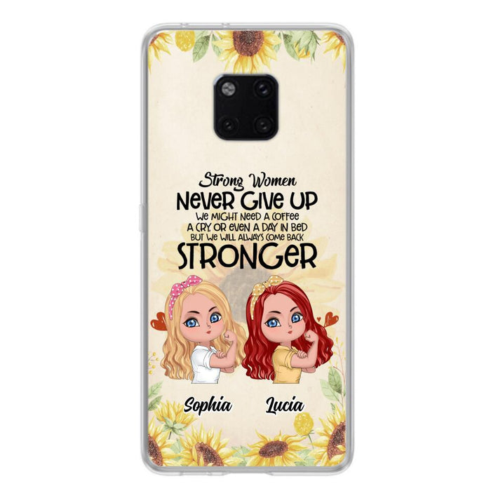 Custom Personalized Strong Women Phone Case - Upto 5 Women - Gift Idea For Friends/Besties/Sisters - Never Give Up - Case for Xiaomi/Huawei/Oppo