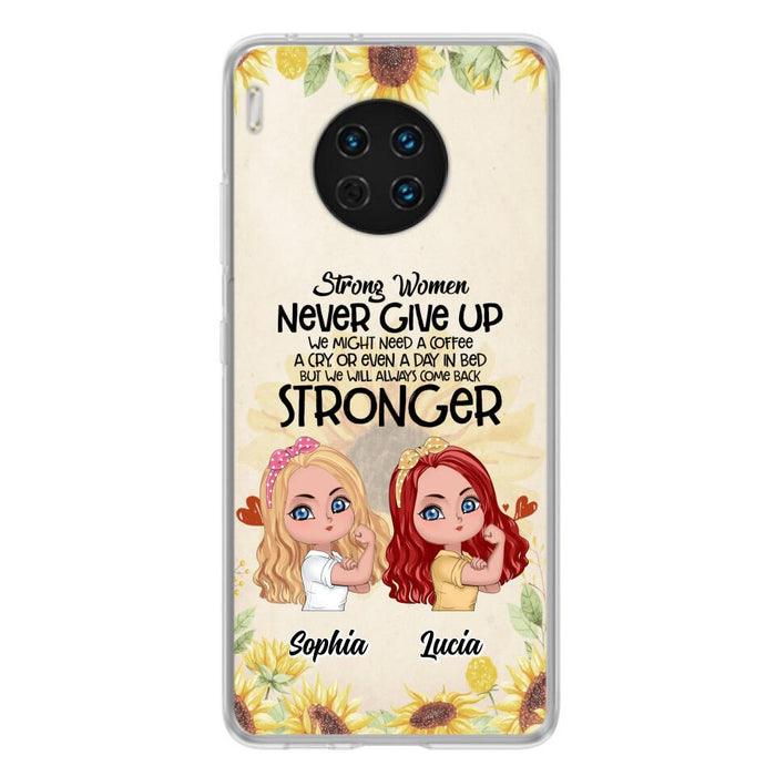 Custom Personalized Strong Women Phone Case - Upto 5 Women - Gift Idea For Friends/Besties/Sisters - Never Give Up - Case for Xiaomi/Huawei/Oppo