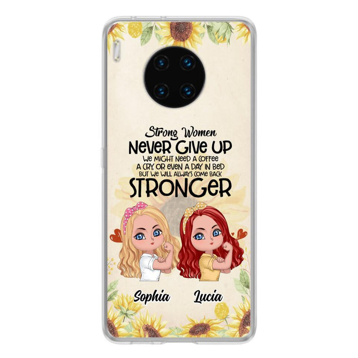 Custom Personalized Strong Women Phone Case - Upto 5 Women - Gift Idea For Friends/Besties/Sisters - Never Give Up - Case for Xiaomi/Huawei/Oppo