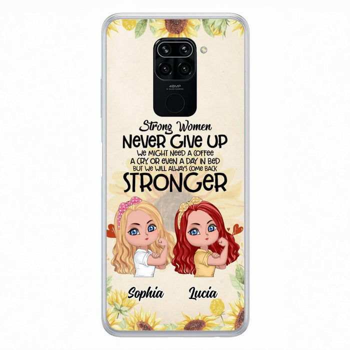 Custom Personalized Strong Women Phone Case - Upto 5 Women - Gift Idea For Friends/Besties/Sisters - Never Give Up - Case for Xiaomi/Huawei/Oppo