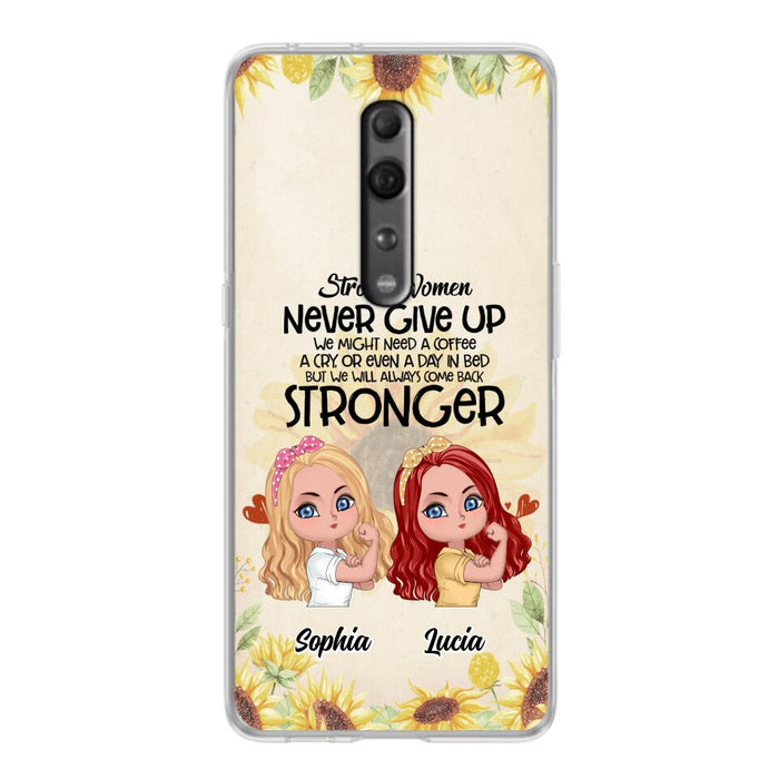 Custom Personalized Strong Women Phone Case - Upto 5 Women - Gift Idea For Friends/Besties/Sisters - Never Give Up - Case for Xiaomi/Huawei/Oppo