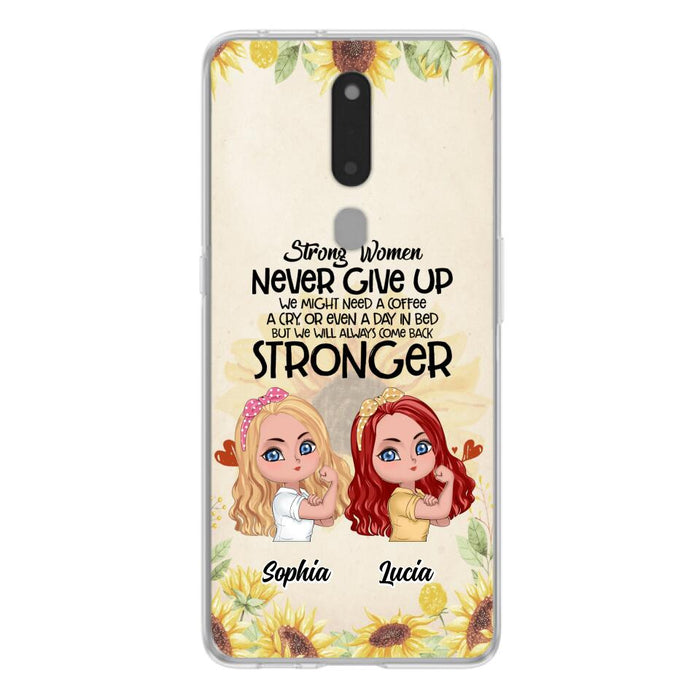 Custom Personalized Strong Women Phone Case - Upto 5 Women - Gift Idea For Friends/Besties/Sisters - Never Give Up - Case for Xiaomi/Huawei/Oppo