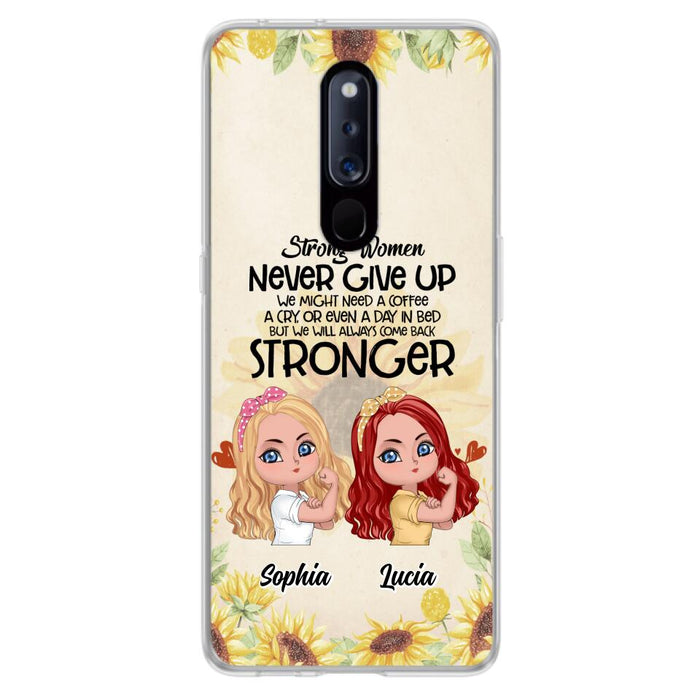 Custom Personalized Strong Women Phone Case - Upto 5 Women - Gift Idea For Friends/Besties/Sisters - Never Give Up - Case for Xiaomi/Huawei/Oppo