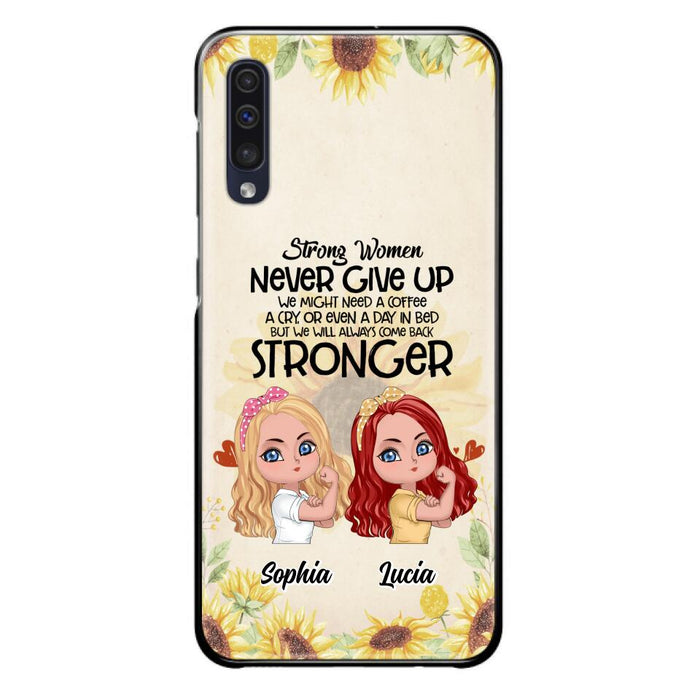 Custom Personalized Strong Women Phone Case - Upto 5 Women - Gift Idea For Friends/Besties/Sisters - Never Give Up - Case for iPhone/Samsung