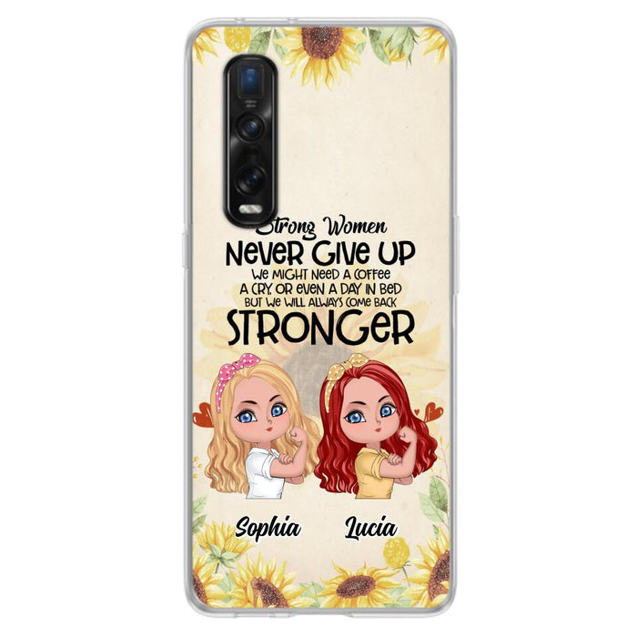 Custom Personalized Strong Women Phone Case - Upto 5 Women - Gift Idea For Friends/Besties/Sisters - Never Give Up - Case for Xiaomi/Huawei/Oppo