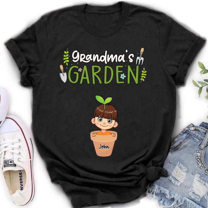 Custom Personalized Grandma's Garden T-Shirt/Long Sleeve/Sweatshirt/Hoodie - Gift Idea For Grandma/ Mother's Day Gift - Up to 10 Kids