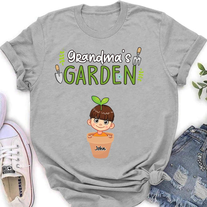 Custom Personalized Grandma's Garden T-Shirt/Long Sleeve/Sweatshirt/Hoodie - Gift Idea For Grandma/ Mother's Day Gift - Up to 10 Kids