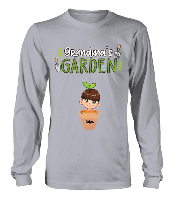 Custom Personalized Grandma's Garden T-Shirt/Long Sleeve/Sweatshirt/Hoodie - Gift Idea For Grandma/ Mother's Day Gift - Up to 10 Kids